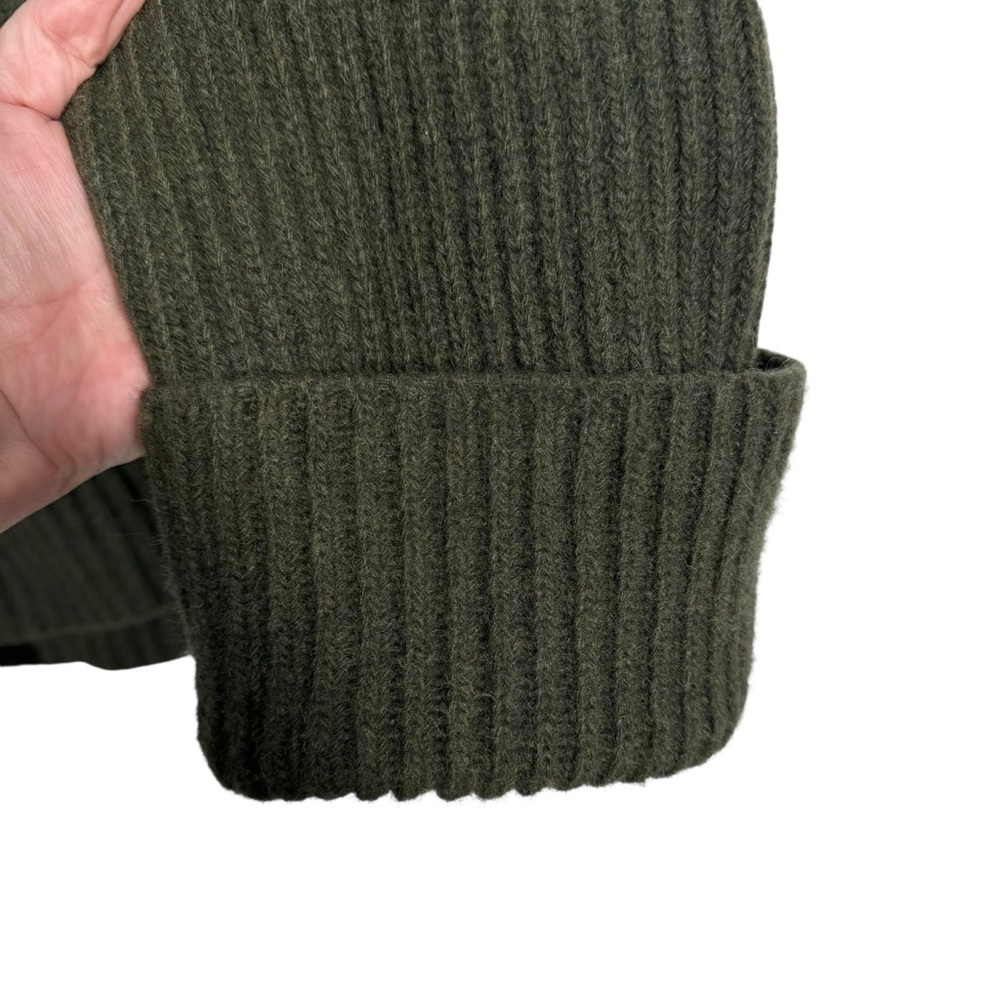 GANNI Recycled Ribbed Chunky Knit Relaxed Fit Sweater Wrist Cuff Dark Green L - Picture 5 of 11
